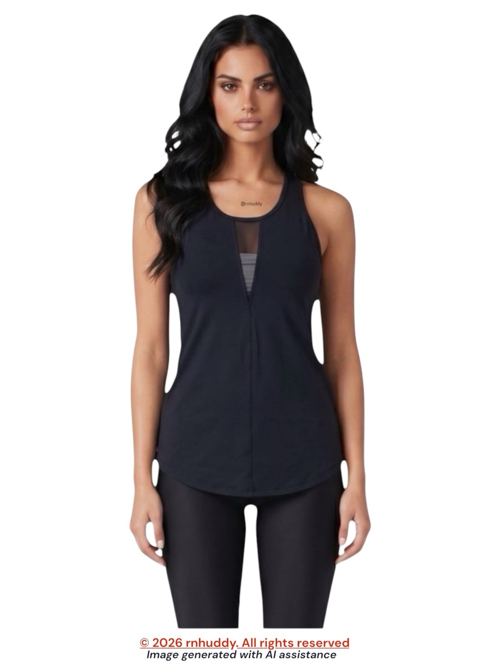 Zyia XL black Effortless Mesh Tank
